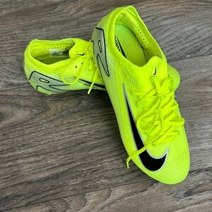 Nike Kids Neon Yellow Soccer Cleats with Black Swoosh